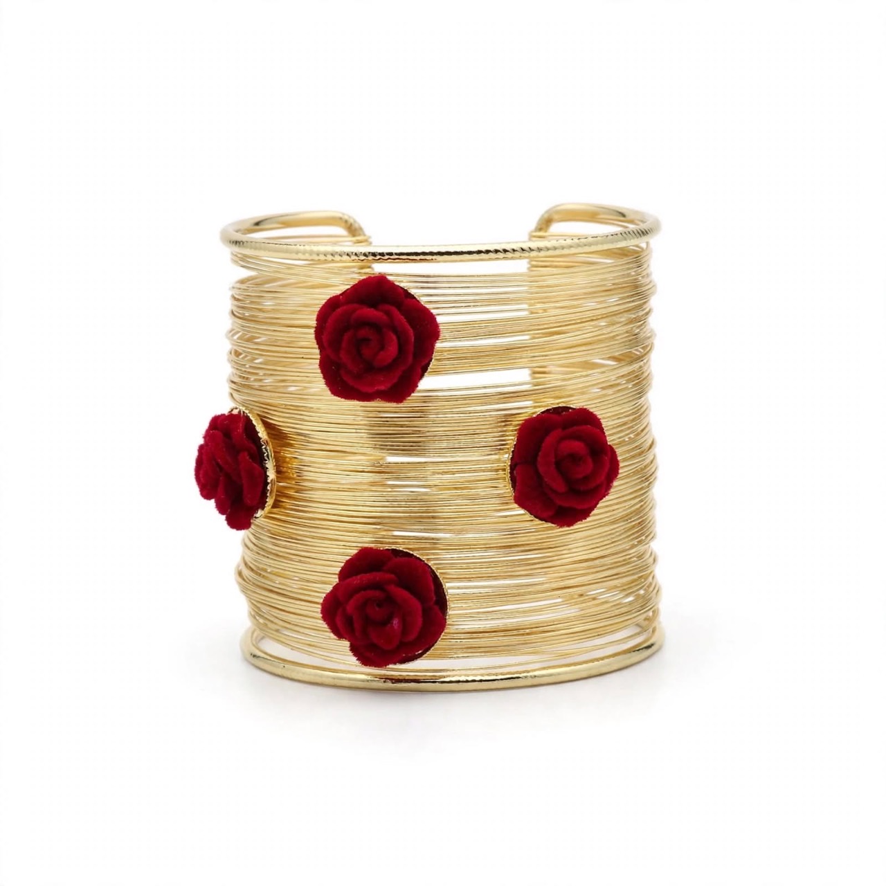 Velvet rose gold wire cuff bangle